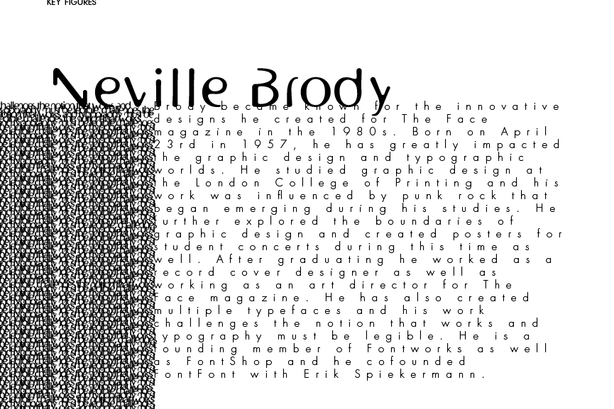 Booklet Neville Brody, key figures, page