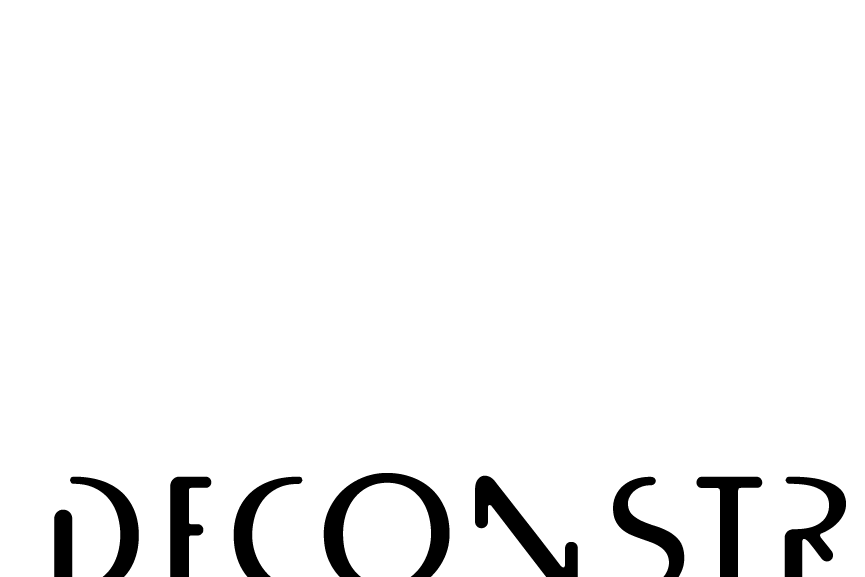 Booklet "Deconstr" page, letters d, e, c, o, n, s, t, r.